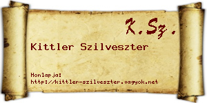 Kittler Szilveszter névjegykártya